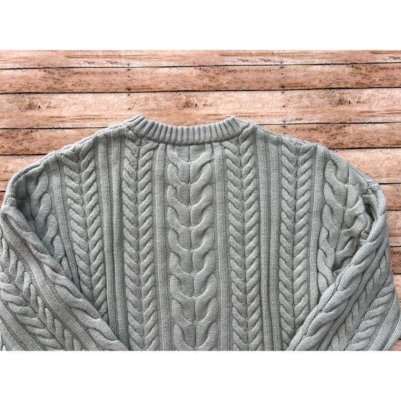 Philosophy Cable Knit Fisherman Preppy Cozy Soft Boho Crewneck Sweater M - Picture 6 of 9
